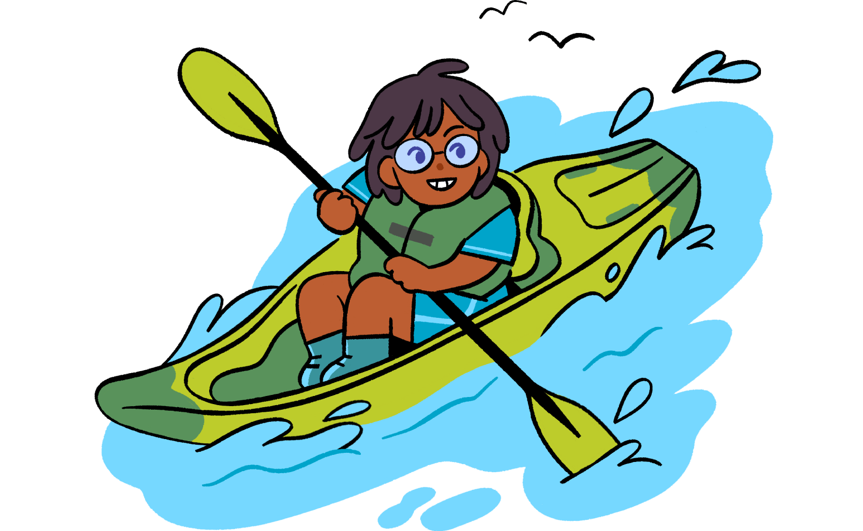 Child kayaking at watersports camp in St. Petersburg, Florida