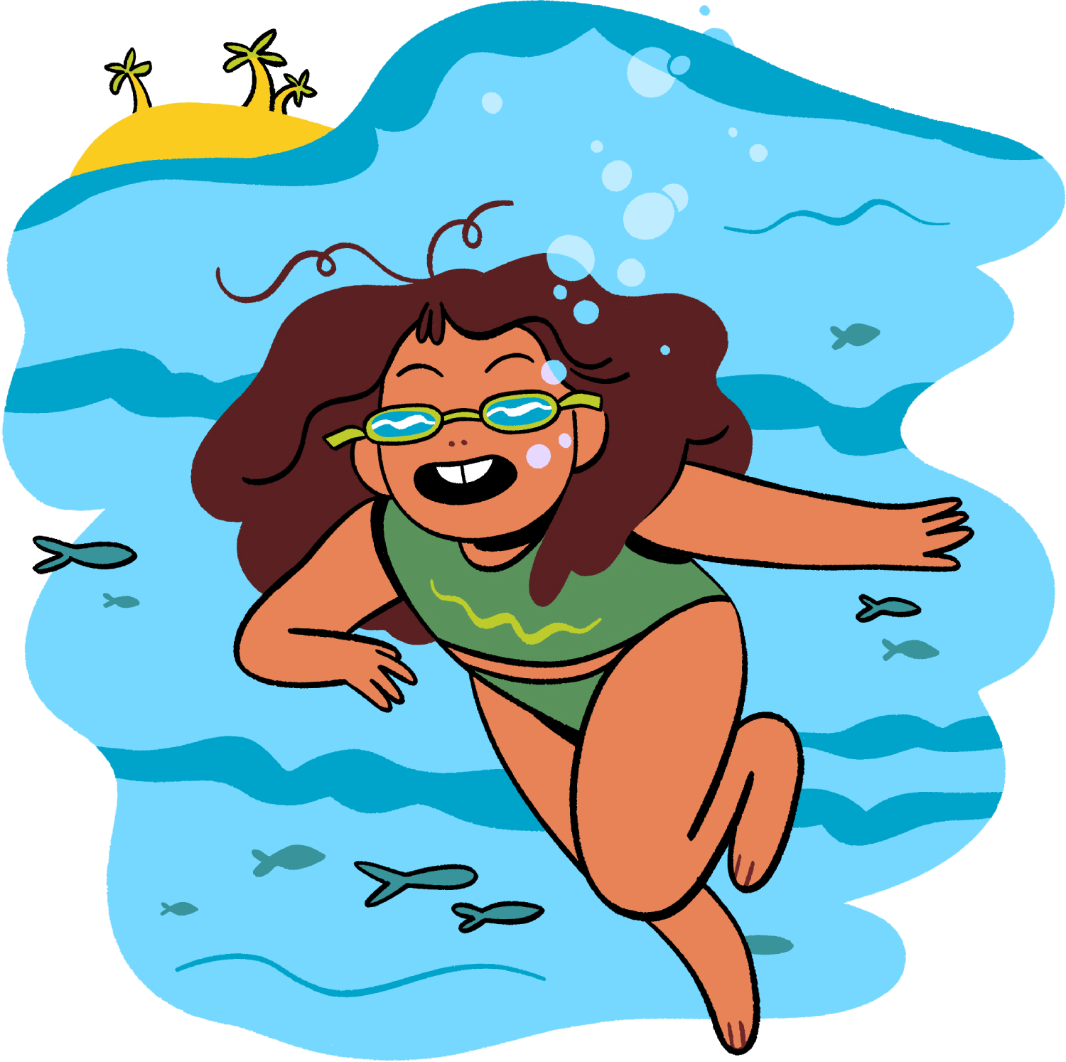 Girl swimming at a summer watersports camp